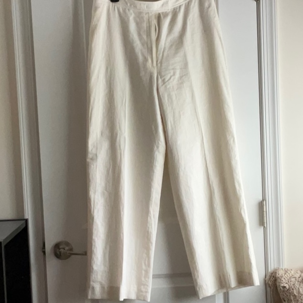 Anne Klein Cream Wide-Leg Pants